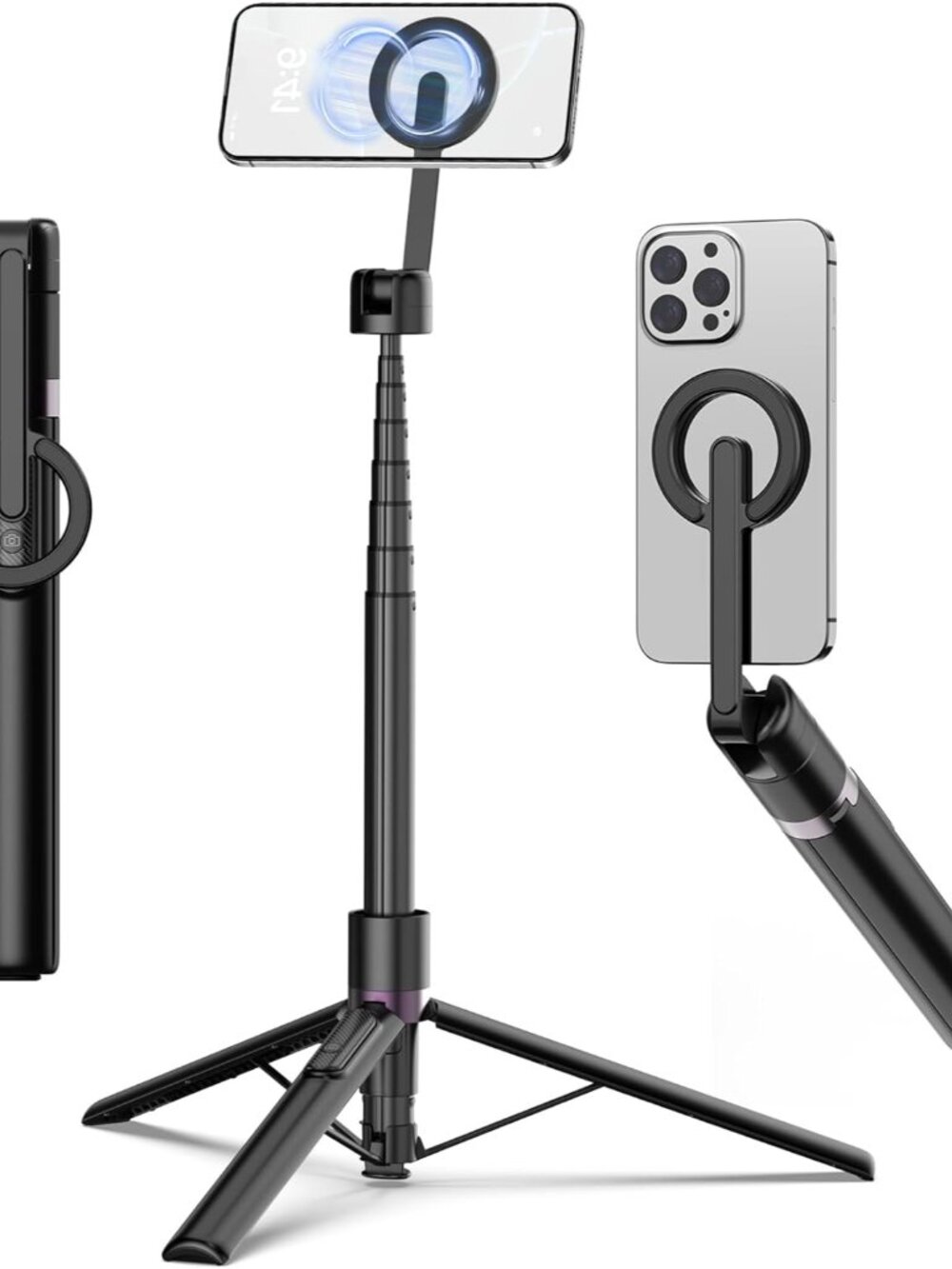 68" Magnetic Selfie Stick Tripod with Aluminum Strong Magnetic Holder for Magsaf